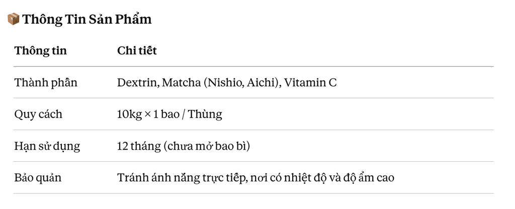 Spray Dry Matcha - Bột Trà Xanh Nhật Sấy Phun Cao Cấp