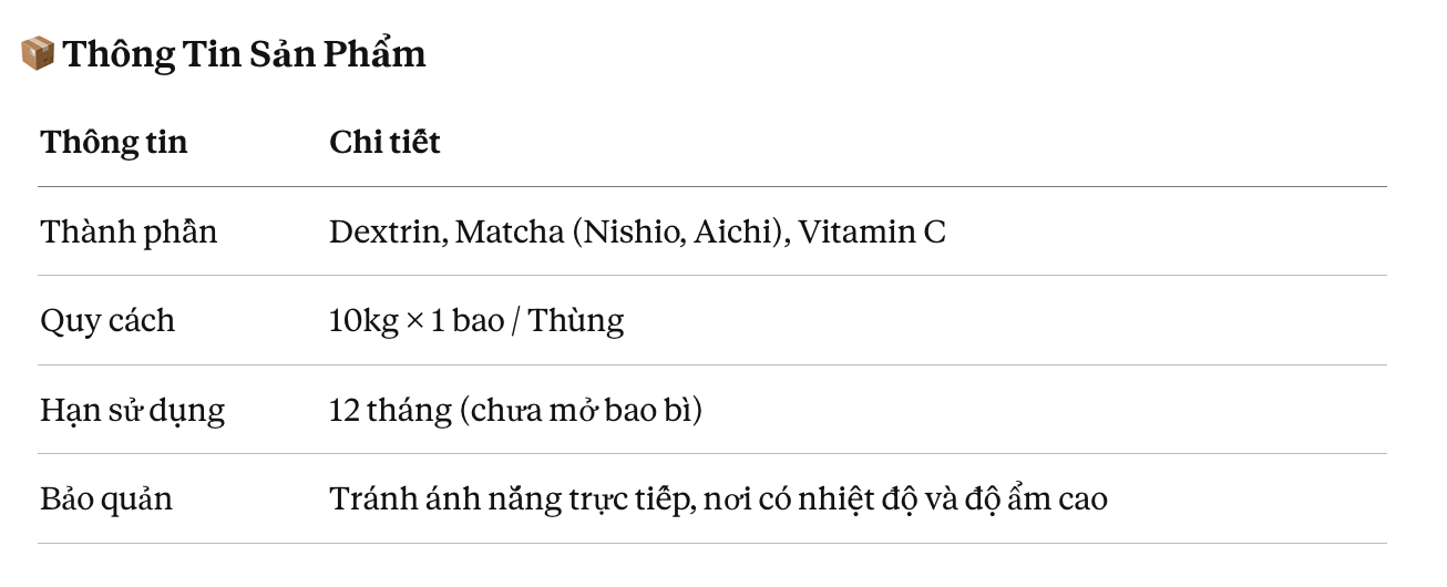 Spray Dry Matcha - Bột Trà Xanh Nhật Sấy Phun Cao Cấp